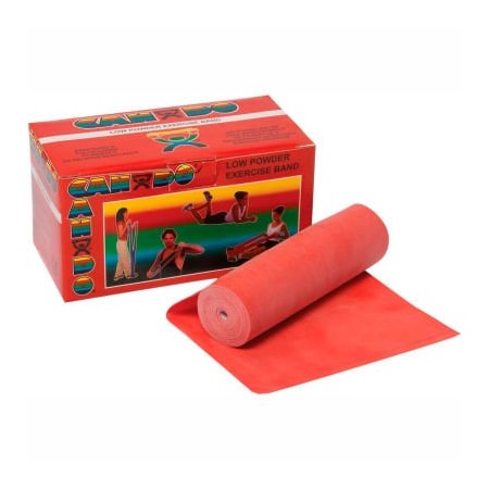 Fabrication Enterprises CanDo Low Powder Exercise Band, Red, 6 Yard Roll, 1 Roll/Box 1209959